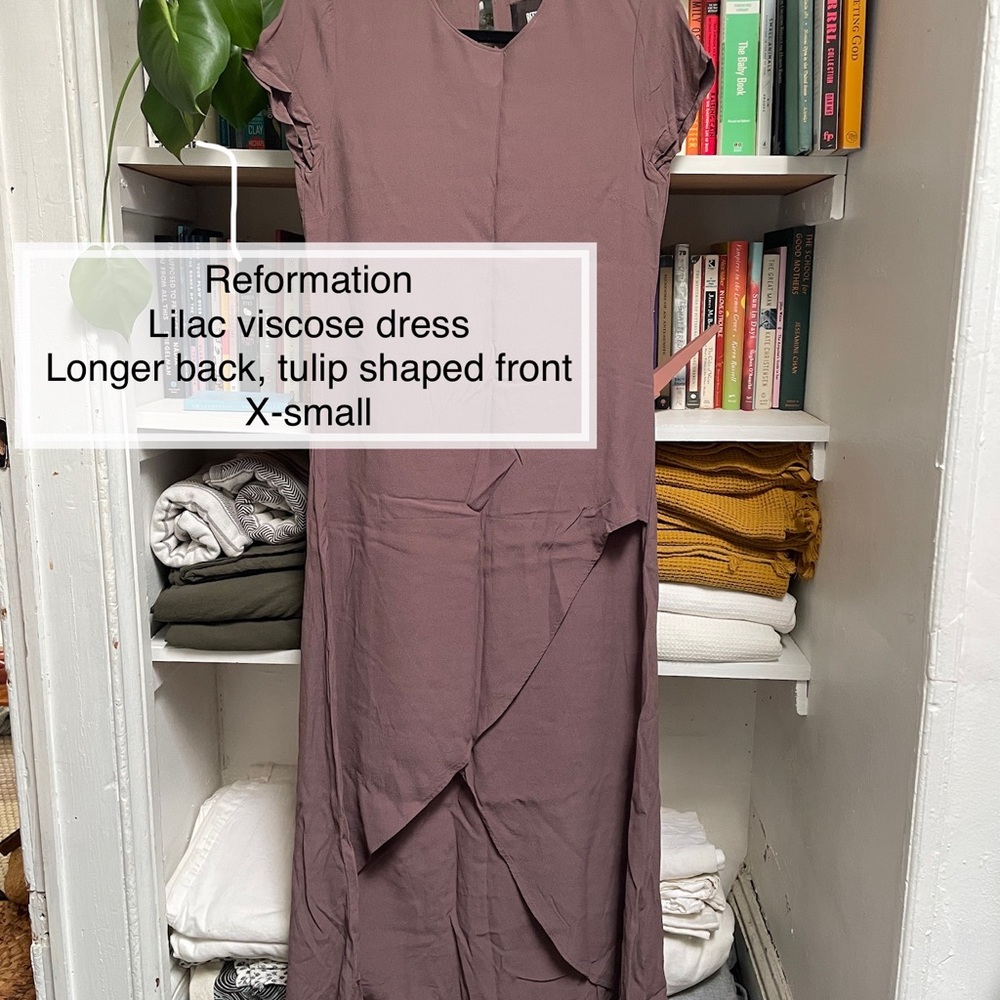 Reformation Mauve High Low Dress